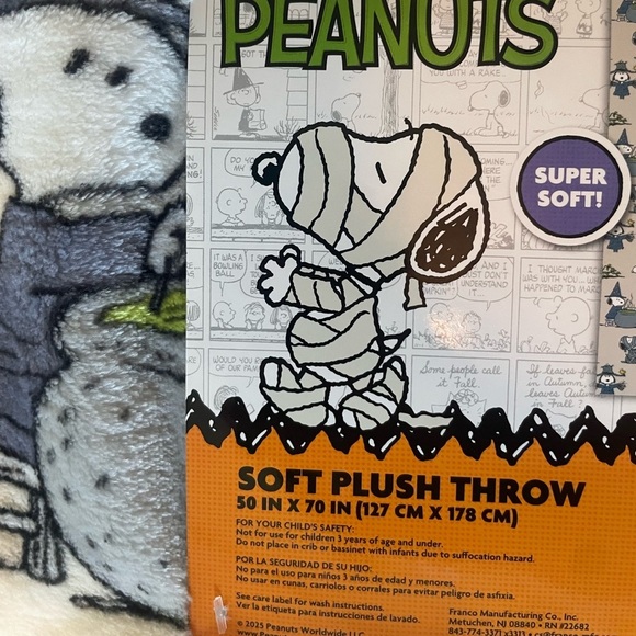 Peanuts Snoopy And Woodstock Halloween Soft Plush Throw Blanket 50 x 70 - Picture 3 of 4